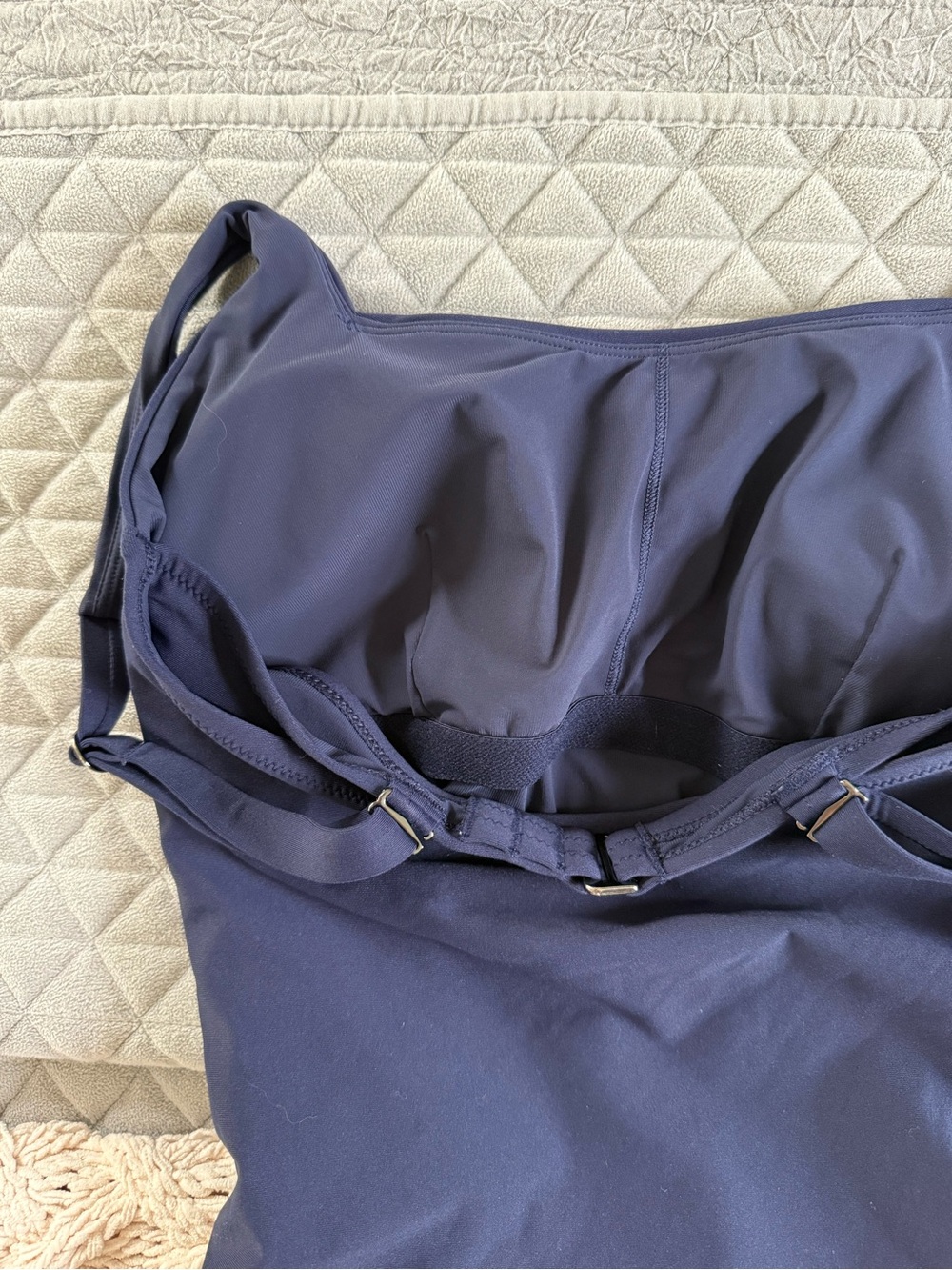 Athleta Navy Square Neck One-Piece Swimsuit with Adjustable Straps - Picture 9 of 10